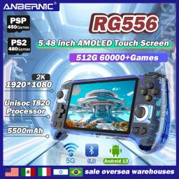 Anbernic RG556 Console de jogos portátil, 5,48 "tela AMOLED, 1080x1920, Android 13 Unisoc T820, 5G WiFi, Bluetooth, PSP, PS2 Jogos - Image 1