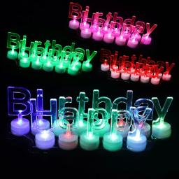 1 conjunto led colorido brilhante feliz aniversário vela com efeito de luz brilho no escuro para crianças festa de aniversário decoração para casa festival - Image 4