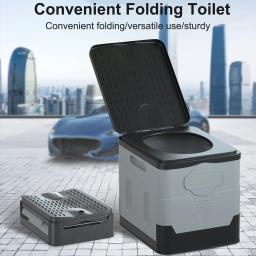 Vaso sanitário portátil dobrável para acampamento ao ar livre, potty para adultos e crianças, assento com design, vaso sanitário reutilizável para viagem em carro de piquenique - Image 2