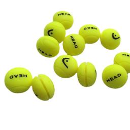 Cabeça Fluorescente Raquete De Tênis, Silicone Shock Absorber, Amortecimento Raquete Acessórios, Bola Amarela, 2Pcs por Lote - Image 2