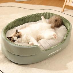 Grande cama de dormir quente para animais de estimação, casa de cachorro confortável, ninho macio de gato, cama universal para gatos - Image 1