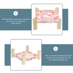 Rede elevada destacável do animal de estimação, Cama de dormir respirável, Cama confortável dos desenhos animados, Lavável, Multiuso, Coelho, Hamster - Image 4