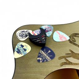 Miwayer-Art Cool Guitar Pick na caixa de Metal, Black Pick Holder, presente original para baixo, elétrico e Acou, médio, pacote de 6 - Image 4