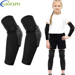 Joelheira Protetora Honeycomb para Esporte, Cotovelo, Guarda, Compressão, Equipamento de Proteção para Basquete, Ciclismo, Futebol, Crianças, Juventude, 5-15 Anos, 1Pc - Image 1