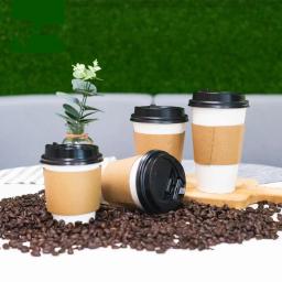 25 conjuntos descartáveis copo de café 8oz 240ml 12oz 400ml 16oz 500ml branco que empacota takeaway copo bebendo com festa de aniversário da tampa - Image 1