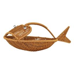 Cesta De Armazenamento De Vime Vegetal Bonito Peixe Forma Bandeja De Cozimento De Pão Rattan Cestas De Pão para Acampamento Sala De Jantar Piquenique - Image 5