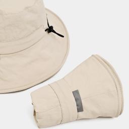Chapéus de sol de cor sólida para homens boné de pesca ao ar livre aba larga proteção anti-uv feminino balde chapéu verão caminhadas bonés de pescador - Image 4