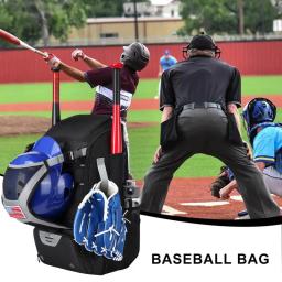 Saco de equipamento de beisebol saco de beisebol da juventude saco de taco de softball com compartimento de sapato & cerca gancho detém luvas de morcego capacetes engrenagem para - Image 2