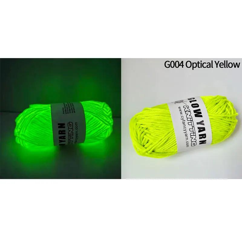 Fio de poliéster luminoso para tricô manual, Brilha no escuro, Lã fluorescente, Fio para suéter, lenço, chapéu, tapete, 50g - Image 1