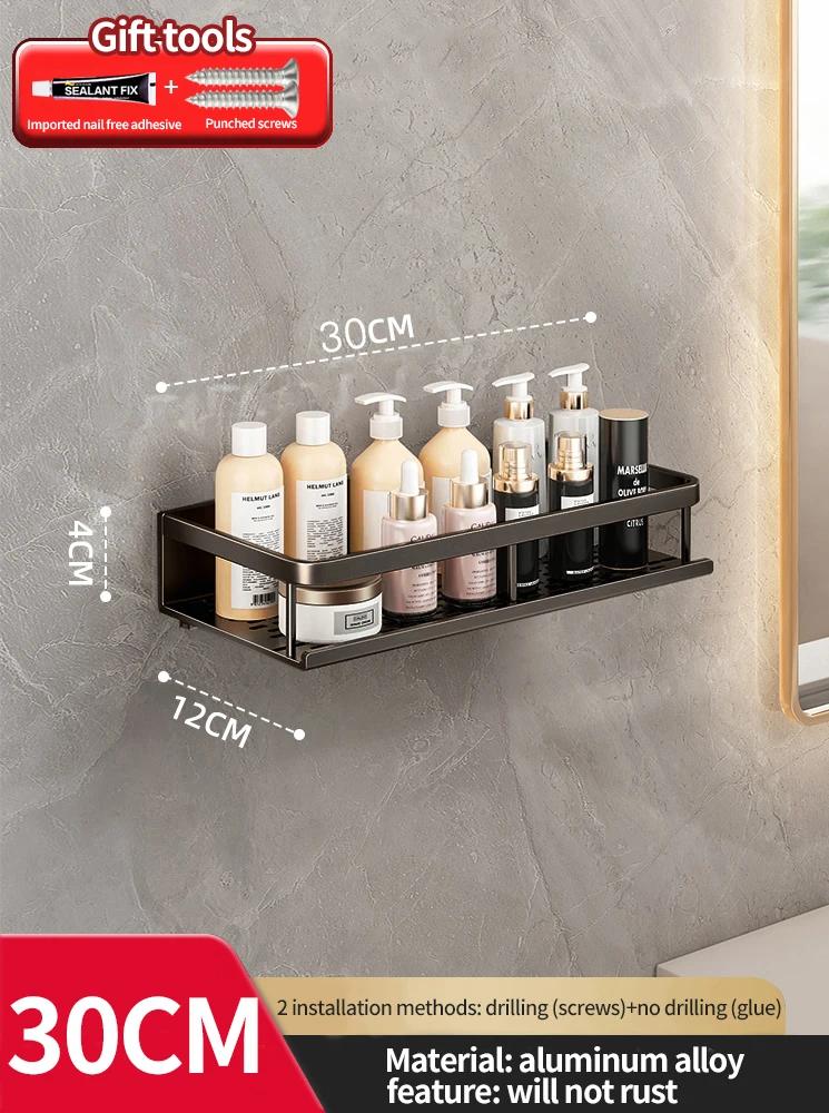 Rack de banheiro prateleira de banheiro espaço de banheiro rack de suspensão de alumínio organizador de banheiro pendurar na parede - Image 1