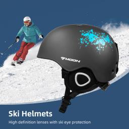 Capacete de esqui lunar para crianças e adultos, ultraleve, esportes radicais, skate, snowboard, snowmobile, motocicleta - Image 2