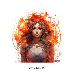 Adesivos de vinil de transferência de calor para meninas, fotos de arte da natureza e magia, Patches térmicos para roupas, DIY T-shirt Applique, 25cm - Image 3