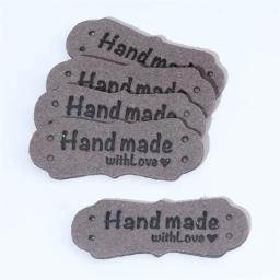PU Couro Handmade Etiquetas Etiquetas para DIY Chapéus Sacos, Feito À Mão com Amor, Roupas De Costura Tags, Acessórios Do Vestuário, 10Pcs - Image 4