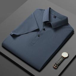 Novos homens de alta qualidade Ice Silk Seamless POLO Camisa Verão Ultra-fino Respirável Esportes ao Ar Livre e Lazer Top Confortável - Image 4