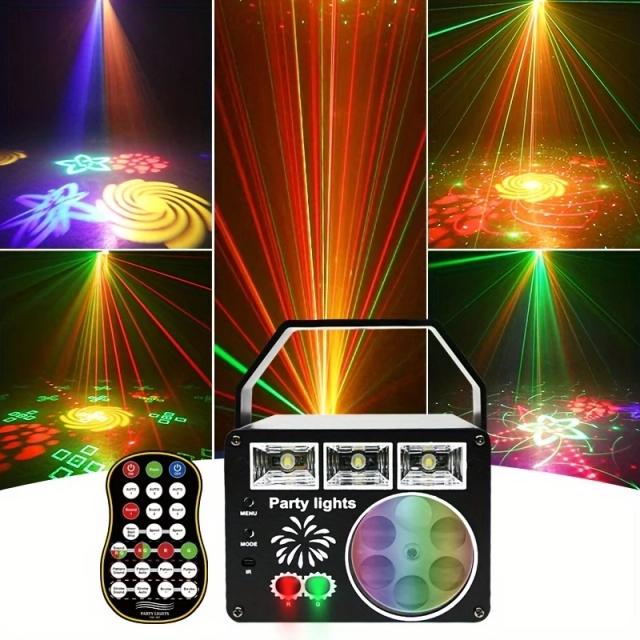 Projetor LED Favo de Mel com Controle por Voz - Iluminação RGB para Festas, Aniversários e Decoração de Palcos e Eventos Karaoke