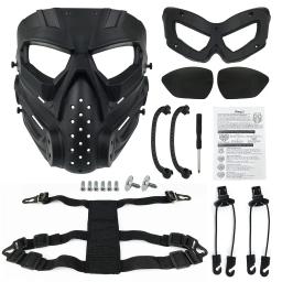 Combinação de Capacete Airsoft e Máscara de Paintball, com Capa de Capacete e Balaclava, Combate a curta distância CQB, Equipamento de proteção facial completa - Image 2
