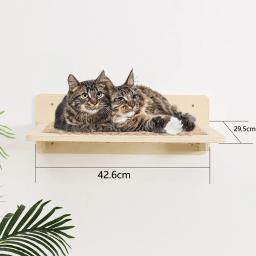 Rede Montada Na Parede para Grandes Gatos ou Gatinho, Prateleiras De Madeira, Corda De Sisal, Poleiros De Parede, Móveis De Cama, Saltando - Image 4