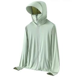 Hoodie de proteção solar de manga comprida, jaqueta com chapéu, camisas UV, camisa SPF, bolsos para caminhadas, UPF 50, proteção solar - Image 1