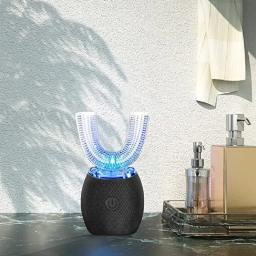 U forma sonic escova de dentes elétrica 360 graus limpeza da boca automática escova de dentes de silicone luz azul fria escova de clareamento dos dentes - Image 6