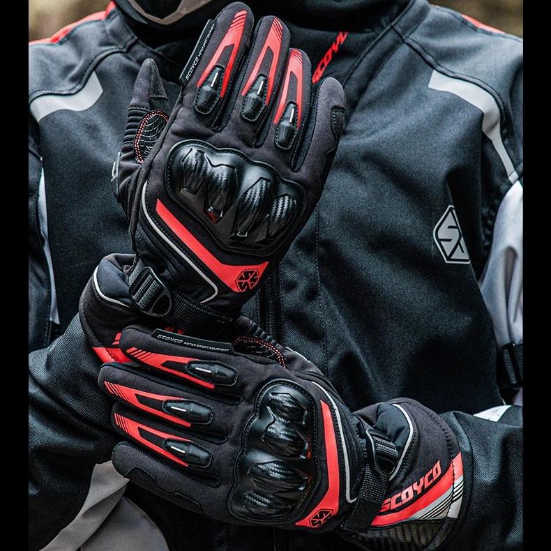 Luvas de motocicleta SCOYCO, Equipamento anti-queda impermeável quente Rider, Inverno, MC164 - Image 1