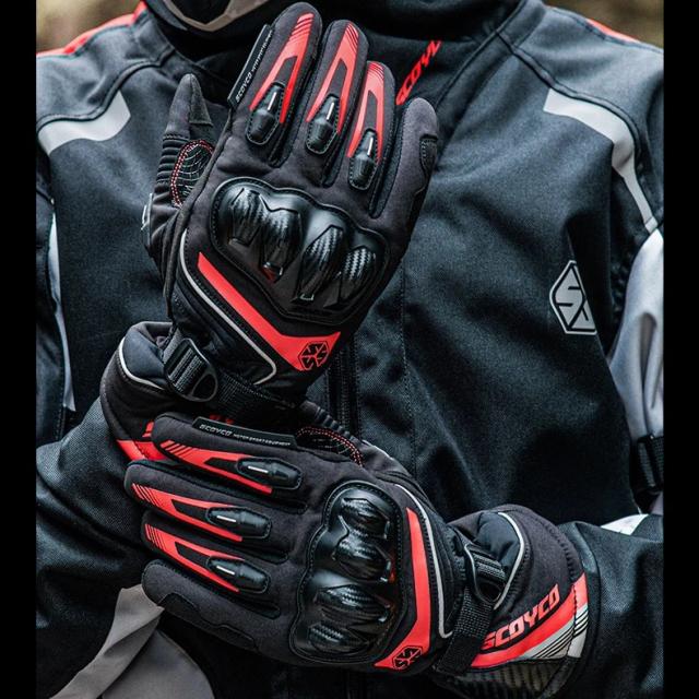Luvas de Motocicleta SCOYCO MC164 - Equipamento Impermeável e Térmico Anti-Queda para Inverno