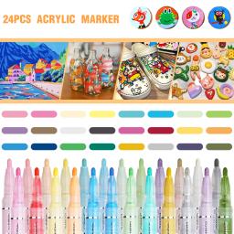 Marcadores de Tinta Acrílica para Artesanato DIY, Fontes de Arte, Fontes de Arte, Madeira, Lona, Pedra, Gasolina, Vidro, Superfícies Cerâmicas, 12, 24 Pack - Image 5
