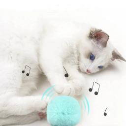 Bola interativa Smart Cat Toys Pelúcia Elétrica Catnip Training Toy Kitten Touch Sounding Pet Product Squeak Toy Ball - Image 2