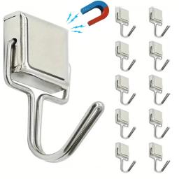 Ganchos magnéticos fortes quadrados, gancho prático de rolamento de carga, Armazenamento multiuso para casa, cozinha, armazenamento de bar, suspensão de chaves, 10 peças - Image 1