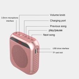 Mini alto-falante recarregável com microfone 8W amplificador de voz, megafone, alto-falante, portátil, apto para professor, guia turístico, reunião - Image 2