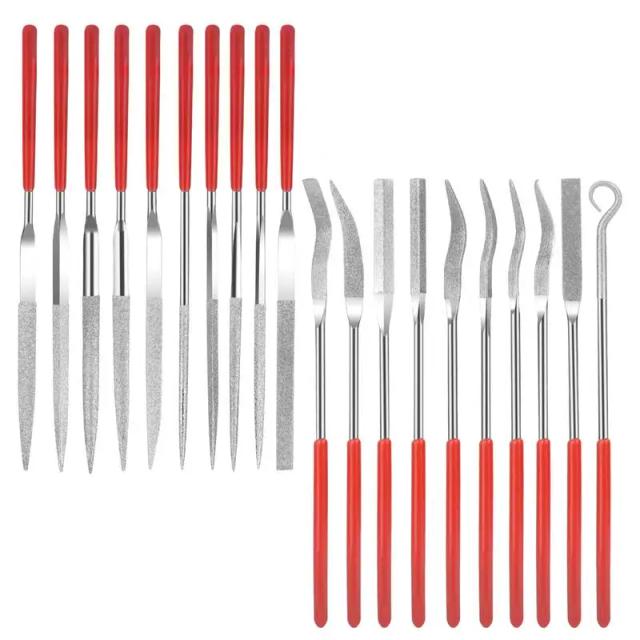 Conjunto de arquivo de jóias 20x arquivos pequenos conjunto de agulha ferramenta manual para moagem polimento e gravura artesanato suprimentos para pedra de vidro jóias