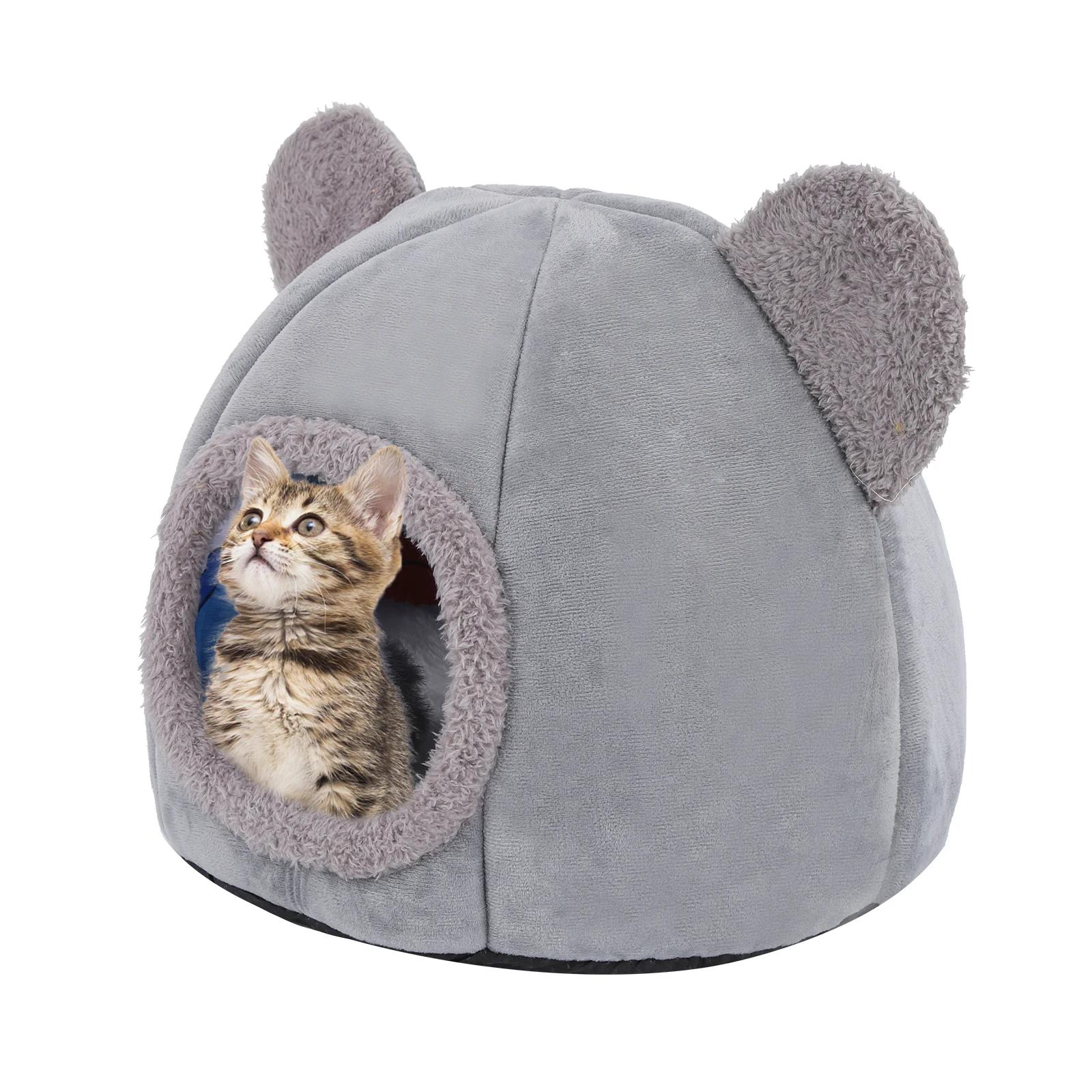 Eco-Friendly feltro gato caverna cama, dobrável Tenda Pet Confortável, auto-aquecimento cama, máquina confortável - Image 1