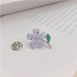 Broches de flores pequenas para mulheres, broche de metal cristal, alfinete de lapela antiofuscante, alfinetes fixos, acessórios para roupas corsage, fofo - Image 2
