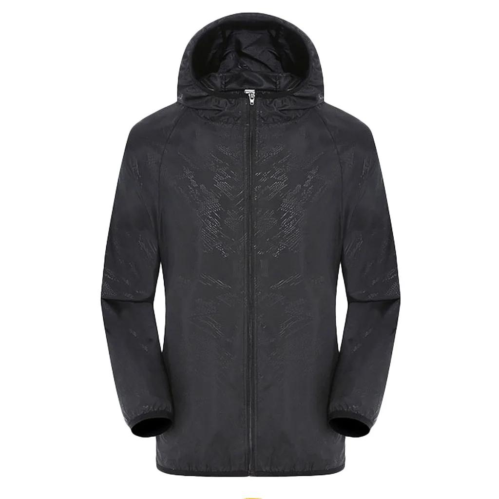 Jaqueta de chuva para acampamento, masculina e feminina, à prova d'água, proteção solar, pesca, caça, secagem rápida, corta-vento de pele com bolso - Image 1