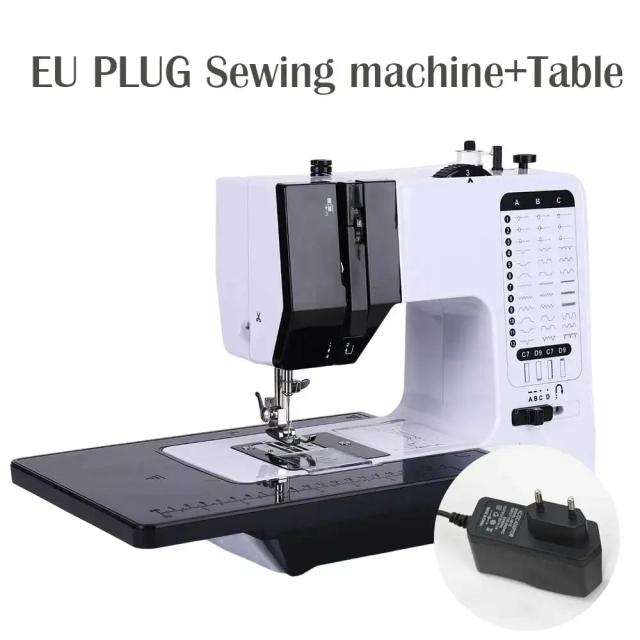 Máquina de Costura Portátil Elétrica com Mesa, Pedal, Calcador Substituível e 38 Pontos, Ideal para Overlock e Knitting