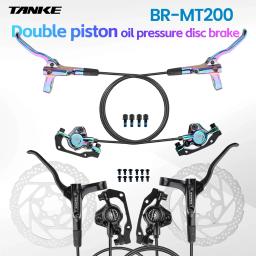 Tanke mt200 bicicleta freio a disco hidráulico mtb freio bl br 800/1600mm freio de bicicleta 2 pistão 3 dedo alavanca aço peças atualização - Image 1