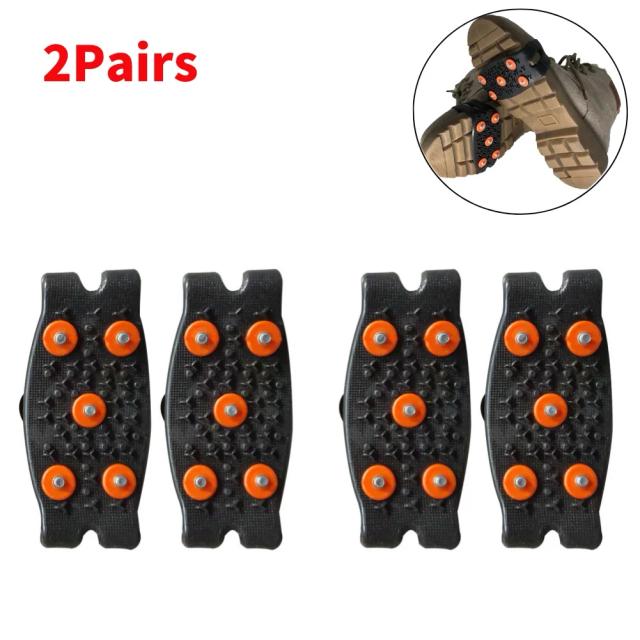 Crampons Antiderrapantes para Escalada e Caminhadas ao Ar Livre com 5 Pinos para Neve e Gelo