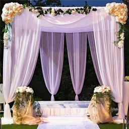 Branco tule cortina para decoração, cortina para festa de casamento, hotel, banquete, atividades ao ar livre, valance - Image 3