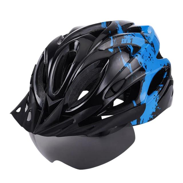 Capacete de Ciclismo Ajustável com Luz LED e Viseiras Removíveis para Adultos - Segurança e Estilo em Aventura ao Ar Livre, Preto