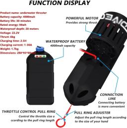 Scooter subaquático à prova d'água, equipamento elétrico para mergulho com snorkel, scooters auxiliares de mar, para natação, mergulho, singlehost - Image 2