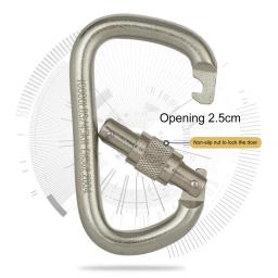 Mosquetão em forma de D para montanhismo, alta carga de aço de escalada Main Lock, 45KN - Image 2