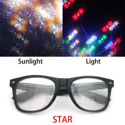 Óculos de Fogos de Artifício Difrativos para Mulheres, Óculos de Efeitos Especiais, Dance Light Show, Óculos Femininos, Estrela, Futebol, Dólar, Símbolo do Coração - Image 3