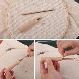 Kit de suprimentos para iniciantes com agulha de soco Ferramenta de caneta de agulha de bordado mágico Enganchamento de tapete ajustável Para Ponto Cruz Kit De Artesanato DIY Artesanato de artes com agulhas - Image 4