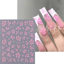 4 pçs/set hibisco flores etiqueta do prego y2k estrela adesivo suprimentos da arte do prego decalque para mulheres suprimentos de unhas diy manicure decoração - Image 4