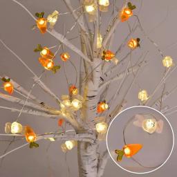 Luzes LED para decoração de Páscoa, coelho cenoura, luz de fadas, presentes para casa, favor de festa, coelho, novo - Image 6