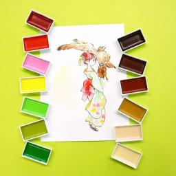 Kuretake-Conjunto Profissional de Tinta Aquarela para Artistas e Artesãos, Certificado AP, Mc20, 12, 36, 48, Fabricado no Japão - Image 6