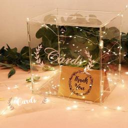Acrílico Caixa De Cartões De Casamento, Elegante DIY Envelop Presente, Cartão Titular Do Dinheiro, Graduação Eventos Celebração, Festas De Aniversário - Image 2