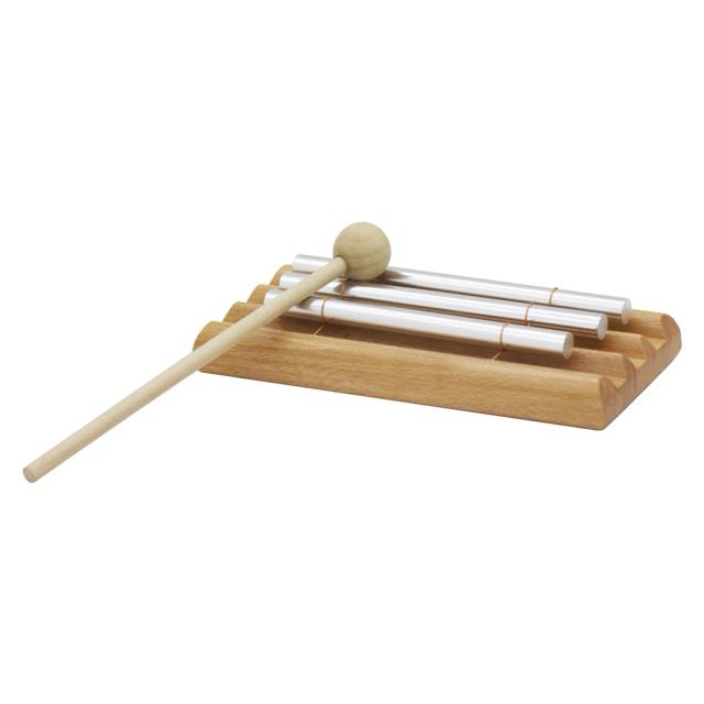 Trio de Carrilhão com Malho: Instrumento de Percussão para Terapia Sonora e Oração em Madeira de Tom Puro