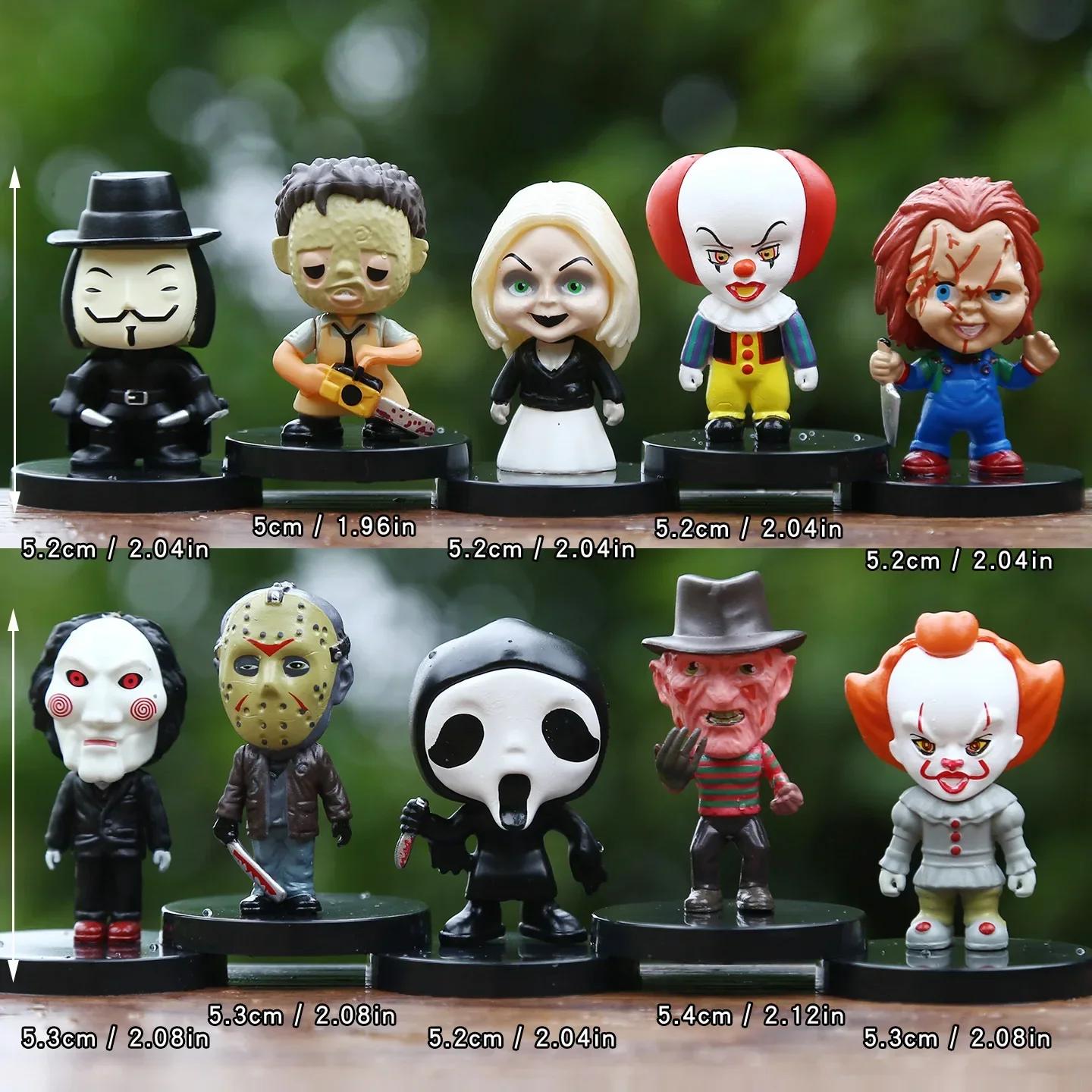 -.-10pcs filme de terror palhaço figura de ação brinquedos modelo pvc presente de halloween estatueta de vinil boneca presente - Image 1