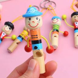 Assobios De Pirata De Madeira Para Crianças, Brinquedos De Instrumentos Musicais, Favores De Festa De Aniversário, Presente De Baby Shower, Halloween Pinata Filler, Bonito, 5Pcs - Image 2