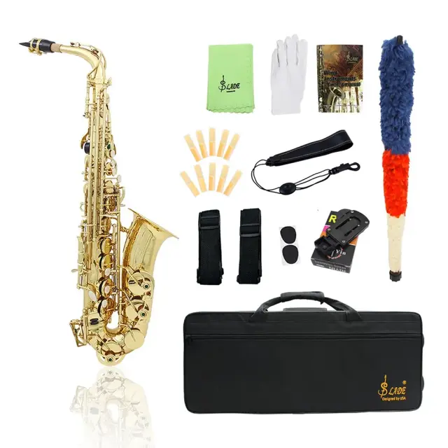 Saxofone Alto Profissional SLADE em Latão com Maleta e Acessórios de Alta Qualidade